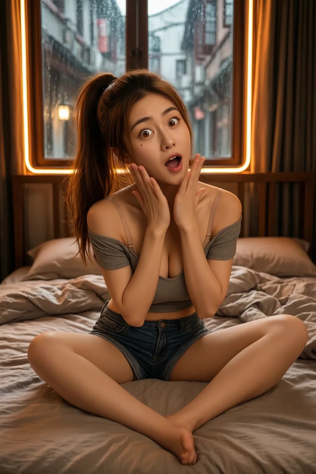 เสี่ยวเวย (小薇) ตกใจ